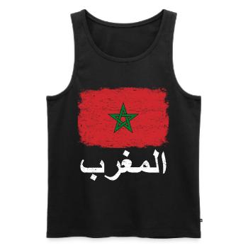 MAROKKO FLAGGE Marokkanische Fahne Geschenk - Männer Premium Bio Tank Top - Schwarz - Vorne - AI Model Male 178 light (178cm)