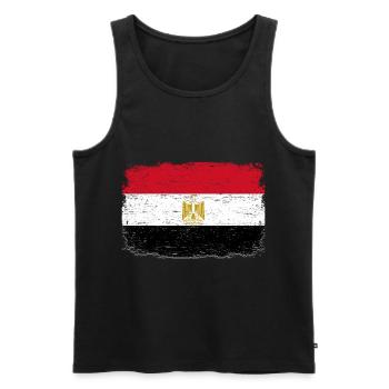 DRAPEAU EGYPTIEN Egypte drapeau cadeau égyptien - Débardeur bio Premium Homme - noir - Devant - AI Model Male 178 light (178cm)
