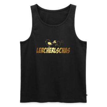 Wienerisch Shirt● Lercherlschas ●Geschenk - Männer Premium Bio Tank Top - Schwarz - Vorne - AI Model Male 178 light (178cm)