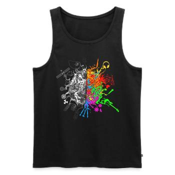 Brain halves functions - Men's Premium Organic Tank Top - black - Front - AI Model Male 178 light (178cm)