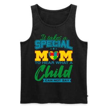 AUTISM MOM Cadeau de sensibilisation à l'autisme - Débardeur bio Premium Homme - noir - Devant - AI Model Male 178 light (178cm)