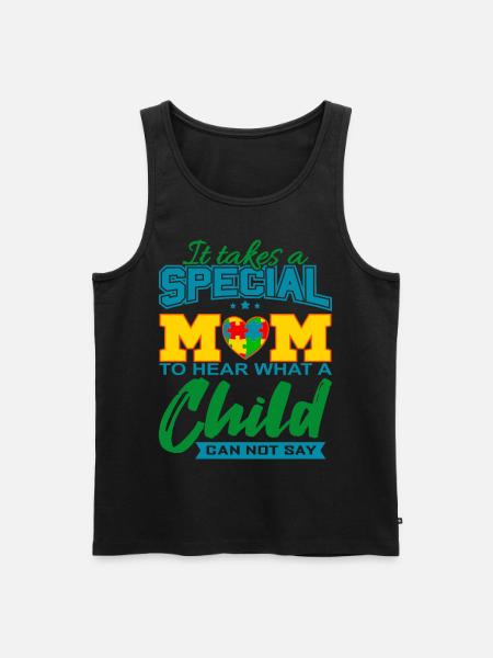AUTISM MOM Autism Awareness Gift - Men's Premium Organic Tank Top - black