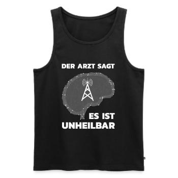 Amateurfunker Hobbyfunker - Es ist unheilbar - Männer Premium Bio Tank Top - Schwarz - Vorne - Michal (187cm)