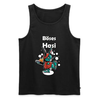 Böses Hasi Hase Schneehase frech Apres Ski Ostern - Männer Premium Bio Tank Top - Schwarz - Vorne - AI Model Male 178 light (178cm)