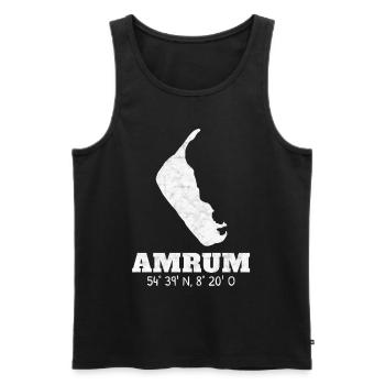Amrum North Sea coordinates - Men's Premium Organic Tank Top - black - Front - AI Model Male 178 light (178cm)