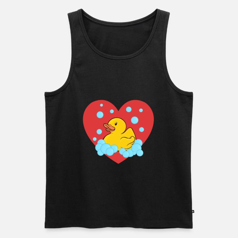 Badeente Gummiente - Männer Premium Bio Tank Top - Schwarz