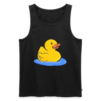 Badeente Gummiente - Männer Premium Bio Tank Top - Schwarz - Vorne - AI Model Male 178 light (178cm)