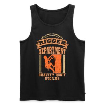 RIGGER DEPARTMENT Rigger Show Geschenk Crew - Männer Premium Bio Tank Top - Schwarz - Vorne - AI Model Male 178 light (178cm)