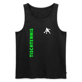 Tischtennis - Männer Premium Bio Tank Top - Schwarz - Vorne - AI Model Male 178 light (178cm)