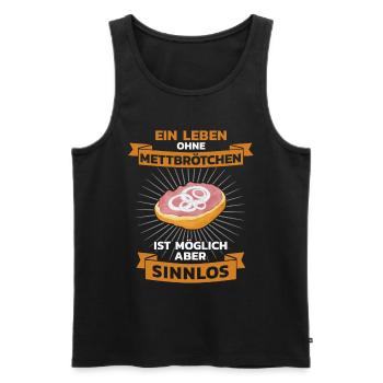 Mett Mettbrötchen Hackfleisch - Männer Premium Bio Tank Top - Schwarz - Vorne - Michal (187cm)