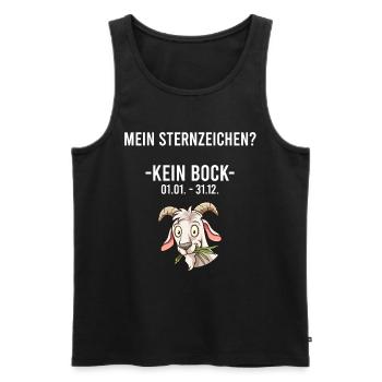 Sternzeichen Kein Bock | Ziege Lustig Geschenk - Männer Premium Bio Tank Top - Schwarz - Vorne - Michal (187cm)
