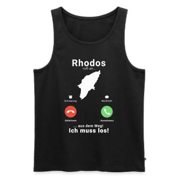 Griechenland Rhodos Anruf Insel Urlaub Reise - Männer Premium Bio Tank Top - Schwarz - Vorne - Michal (187cm)