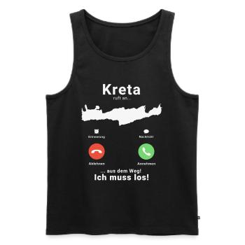 Griechenland Kreta Anruf Insel Urlaub Reise - Männer Premium Bio Tank Top - Schwarz - Vorne - Michal (187cm)