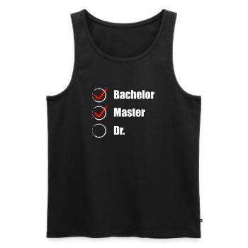 Master Abschluss Doktorand Checkliste Geschenkidee - Männer Premium Bio Tank Top - Schwarz - Vorne - AI Model Male 178 light (178cm)