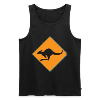 Kangaroo symbol - Men's Premium Organic Tank Top - black - Front - AI Model Male 178 light (178cm)