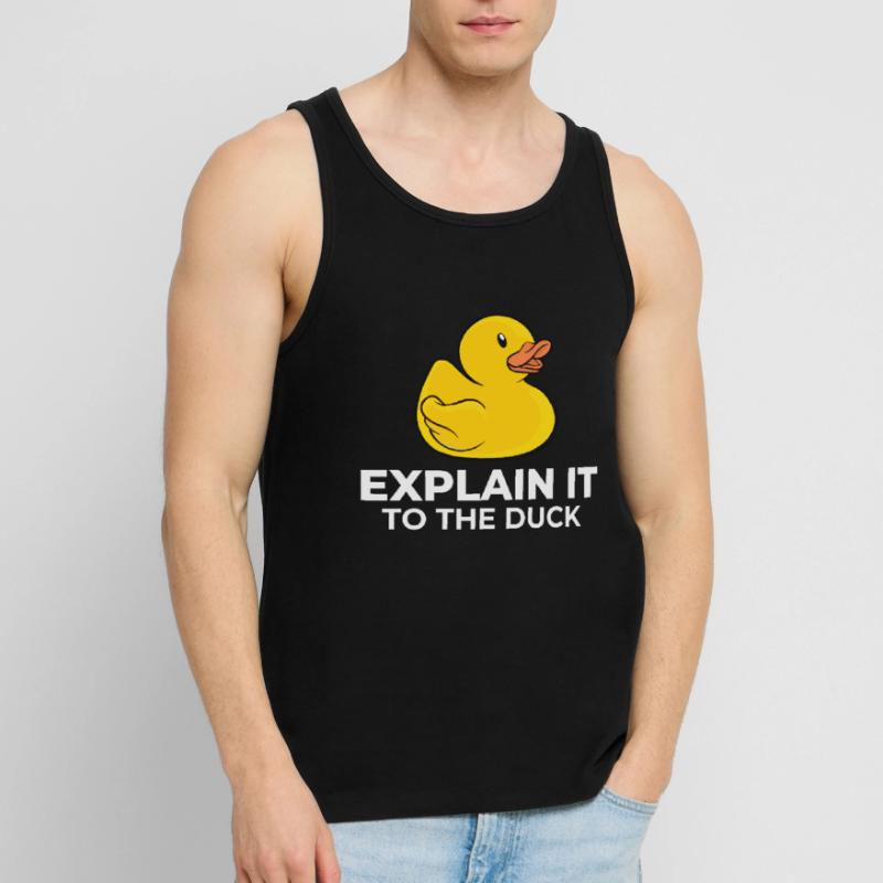 Programmer rubber duck explain it to the duck Men's Premium Organic Tank Top