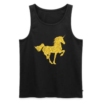 Horse glitter - Men's Premium Organic Tank Top - black - Front - AI Model Male 178 light (178cm)