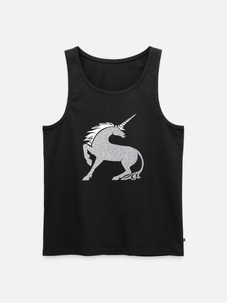 Silber Pferd Glitzer - Männer Premium Bio Tank Top - Schwarz