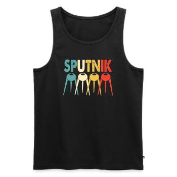 Space Sputnik - Männer Premium Bio Tank Top - Schwarz - Vorne - AI Model Male 178 light (178cm)