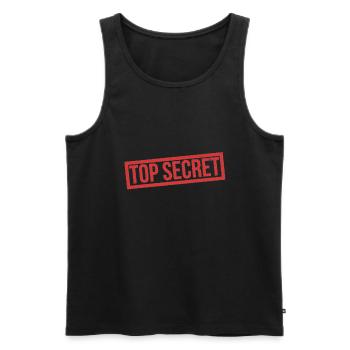 Top secret - Débardeur bio Premium Homme - noir - Devant - AI Model Male 178 light (178cm)