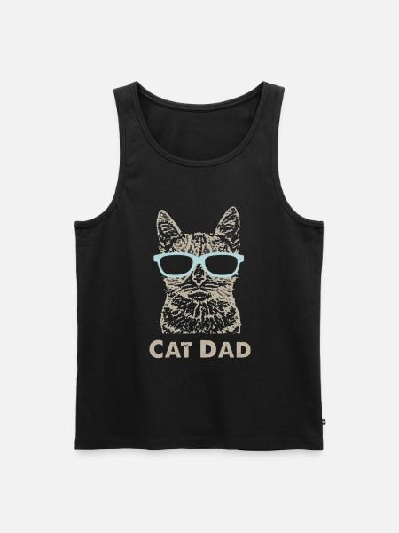 Papa chat - Débardeur bio Premium Homme - noir