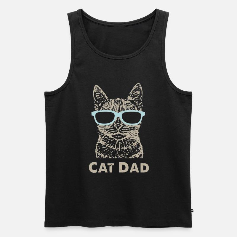 Cat Dad - Männer Premium Bio Tank Top - Schwarz