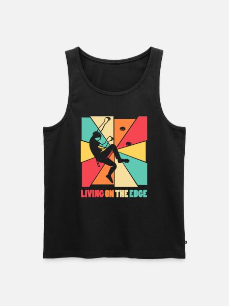 Leben am Rande Kletterwand - Männer Premium Bio Tank Top - Schwarz