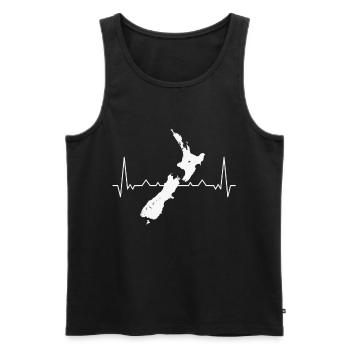 Neuseeland Herzschlag New Zealand Reise Urlaub - Männer Premium Bio Tank Top - Schwarz - Vorne - Michal (187cm)