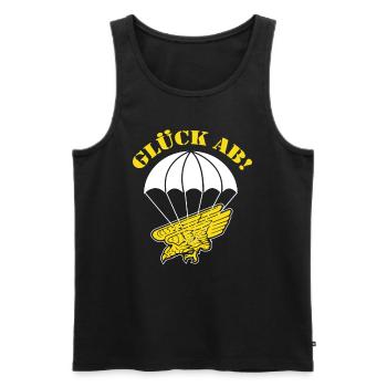 Glück ab! Fallschirmjäger - Männer Premium Bio Tank Top - Schwarz - Vorne - AI Model Male 178 light (178cm)