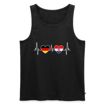 Croatia Germany Heartbeat ECG - Travel - Men's Premium Organic Tank Top - black - Front - Michal (187cm)