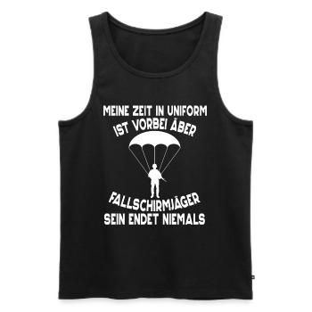 Fallschirmjäger sein endet niemals - Männer Premium Bio Tank Top - Schwarz - Vorne - AI Model Male 178 light (178cm)
