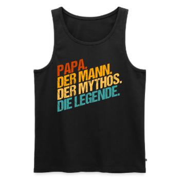 Papa der Mann der Mythos die Legende Geschenk - Männer Premium Bio Tank Top - Schwarz - Vorne - Michal (187cm)