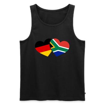 Afrique du Sud Allemagne Voyage coeur vacances - Débardeur bio Premium Homme - noir - Devant - Michal (187cm)