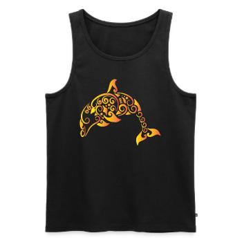 Tatouage de dauphin - Débardeur bio Premium Homme - noir - Devant - AI Model Male 178 light (178cm)
