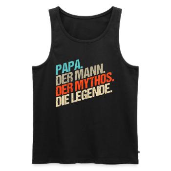 Papa der Mann der Mythos die Legende Geschenk - Männer Premium Bio Tank Top - Schwarz - Vorne - Michal (187cm)