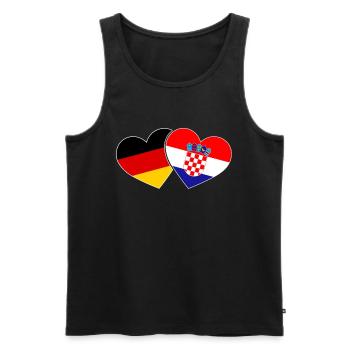Croatia Germany Heart Flag Holiday Trip - Men's Premium Organic Tank Top - black - Front - Michal (187cm)