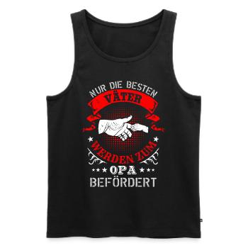 Die besten Väter werden zum Opa befördert - Männer Premium Bio Tank Top - Schwarz - Vorne - AI Model Male 178 light (178cm)