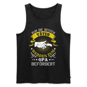 Die besten Väter werden zum Opa befördert - Männer Premium Bio Tank Top - Schwarz - Vorne - AI Model Male 178 light (178cm)