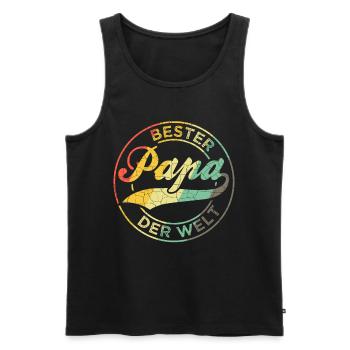 Bester Papa der Welt - Männer Premium Bio Tank Top - Schwarz - Vorne - Michal (187cm)