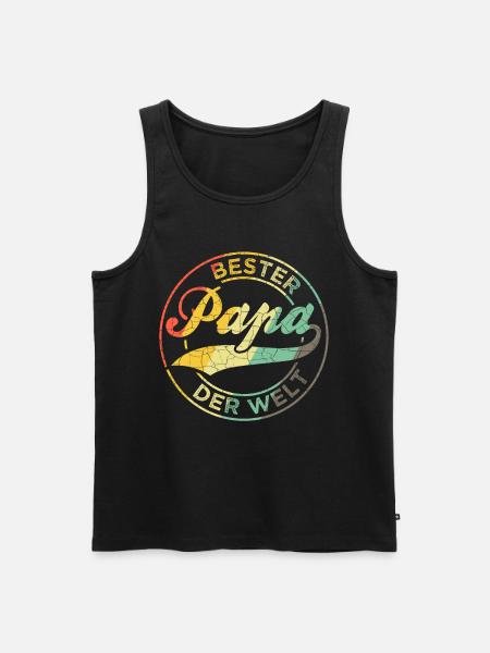Bester Papa der Welt - Männer Premium Bio Tank Top - Schwarz