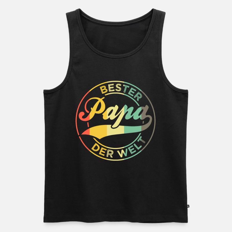 Bester Papa der Welt - Männer Premium Bio Tank Top - Schwarz