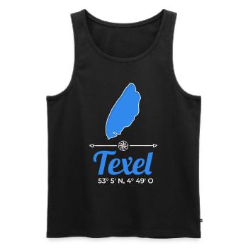 Texel Niederlande Holland Insel Koordinaten - Männer Premium Bio Tank Top - Schwarz - Vorne - AI Model Male 178 light (178cm)