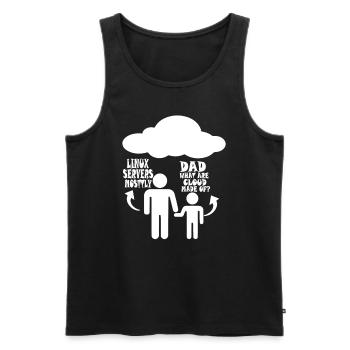 Linux server mostly - Men's Premium Organic Tank Top - black - Front - AI Model Male 178 light (178cm)