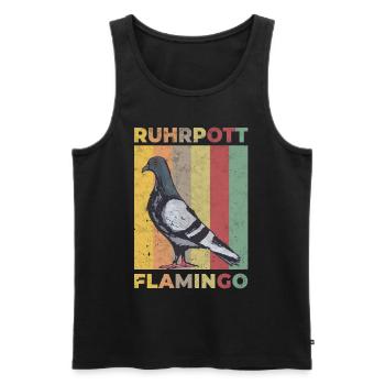 Ruhrpott Flamingo Ruhrgebiet Stadttaube Taube - Männer Premium Bio Tank Top - Schwarz - Vorne - Michal (187cm)