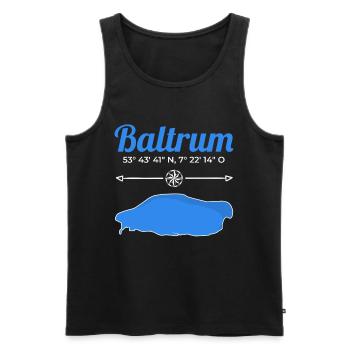 Baltrum Coordonnées Mer du Nord Île Vacances Voyage - Débardeur bio Premium Homme - noir - Devant - Michal (187cm)