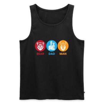 Bear Dad Man Beard Wearer Father Viking - Men's Premium Organic Tank Top - black - Front - Michal (187cm)