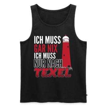 Holland Insel Texel Leuchtturm Geschenk - Männer Premium Bio Tank Top - Anthrazit - Vorne - Alexander (188cm)