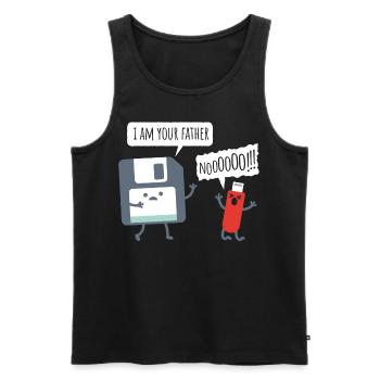 USB Floppy Disk - Nerd Geek Shirt - Männer Premium Bio Tank Top - Schwarz - Vorne - AI Model Male 178 light (178cm)