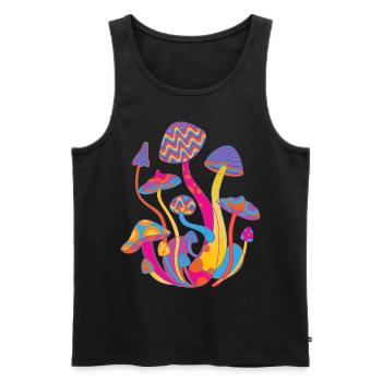 Magic Mushrooms Shirt - Männer Premium Bio Tank Top - Schwarz - Vorne - Michal (187cm)