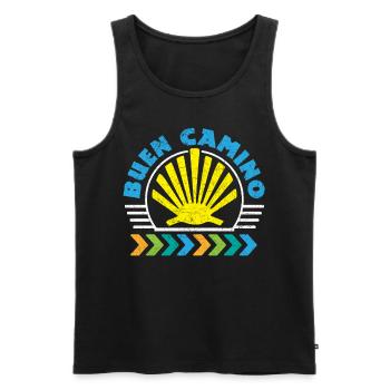 Der Jakobsweg Buen Camino | Küstenweg Pilger - Männer Premium Bio Tank Top - Schwarz - Vorne - Michal (187cm)
